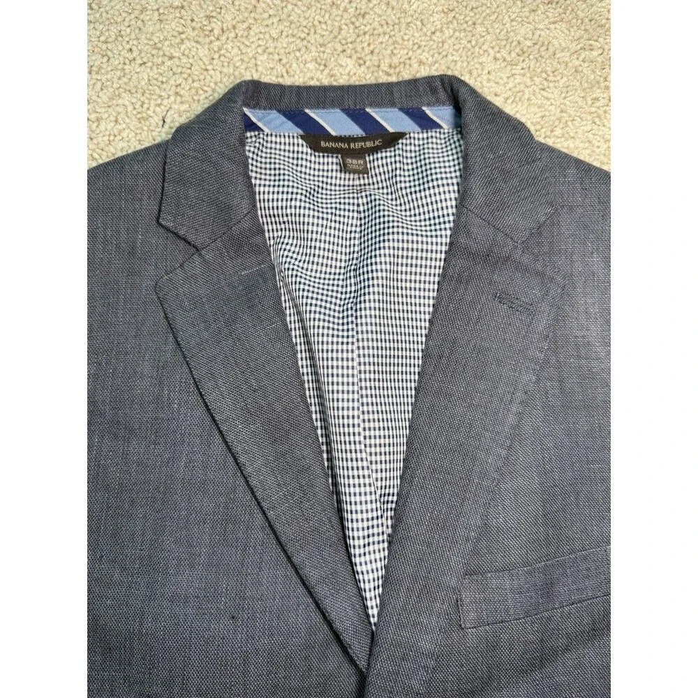 Banana Republic Linen Blazer Mens 38R Chambray Classic Lightweight Sport Coat‎